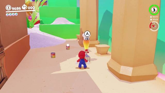 Super Mario Odyssey - Reino de los Fogones - Energiluna 54 - Habitante con sombrero con ojos
