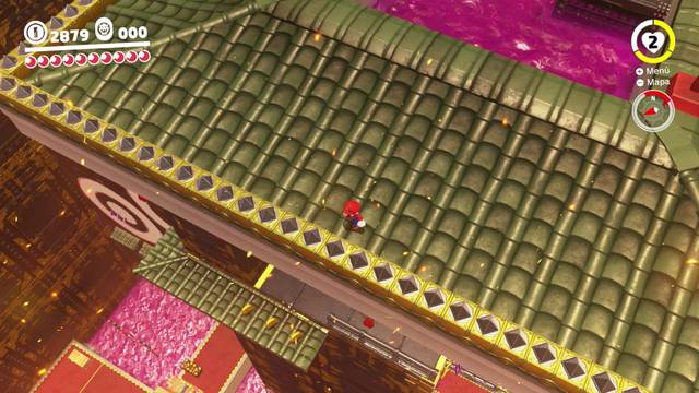 Super Mario Odyssey - Reino de Bowser - Energiluna 30 - Saliente con monedas