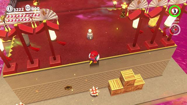 Super Mario Odyssey - Reino de Bowser - Energiluna 23 - Agujeros frente al Gran portón