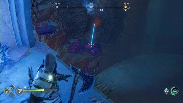 Cofre legendario #9 en Las madrigueras - Punto desde el que lanzar el hacha