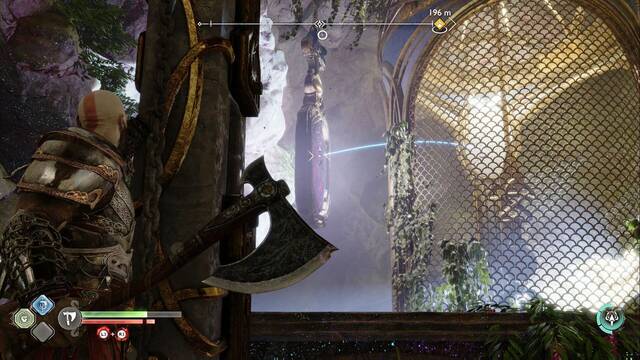 Cofre legendario #3 en el Templo de la luz - Trayectoria del hacha para clavarla en la pared