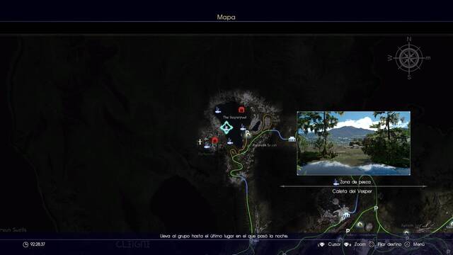 Final Fantasy XV Lugares para pescar - Caleta de Vesper