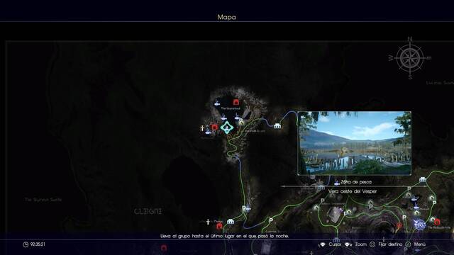 Final Fantasy XV Lugares para pescar - Vera oeste del Vesper