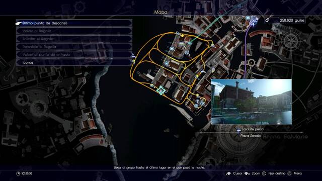 Final Fantasy XV Lugares para pescar - Plaza Sonelo