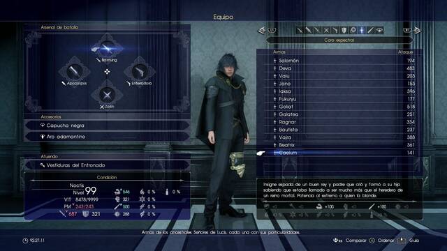 Final Fantasy XV Armas ancestrales - Caelum