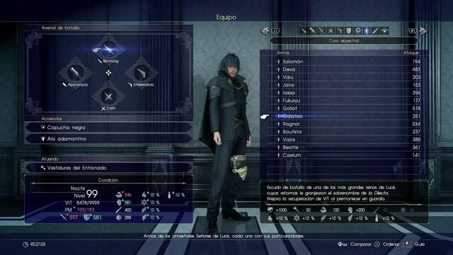 Final Fantasy XV Armas ancestrales - Galatea