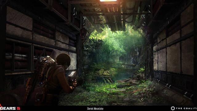 Gears 5 - Ilustraciones - derek weselake derek weselake gears5 env concept azura facility brokenhall dw2
