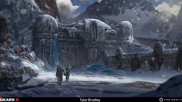 Gears 5 - Ilustraciones - tyler bradley iceskiff tunnelgate