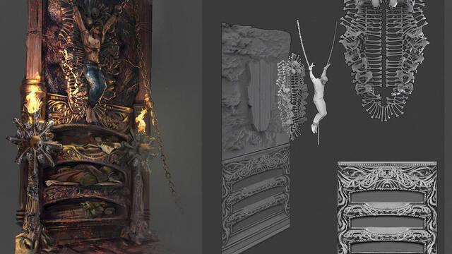 Mortal Kombat 11 - Ilustraciones - mk11 sepulcher burial hallway section