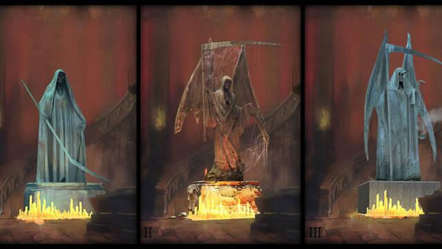 Mortal Kombat 11 - Ilustraciones - mk11 sepulcher burial hallway statue