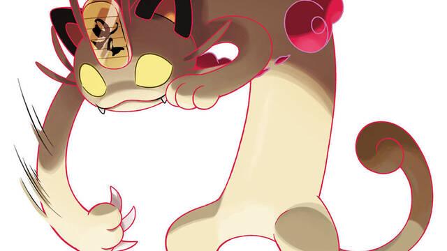 Pokmon Espada y Escudo - Ilustraciones - pss gigantamax meowth attack