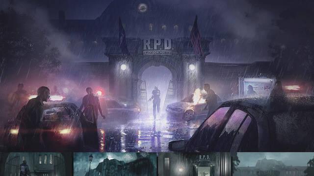 Resident Evil 2 - Ilustraciones - re2 police station entrance