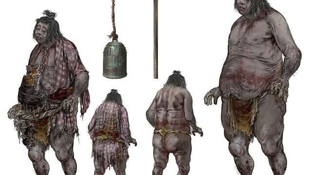 Sekiro - Ilustraciones - ssdt bell and club wielding taro soldiers