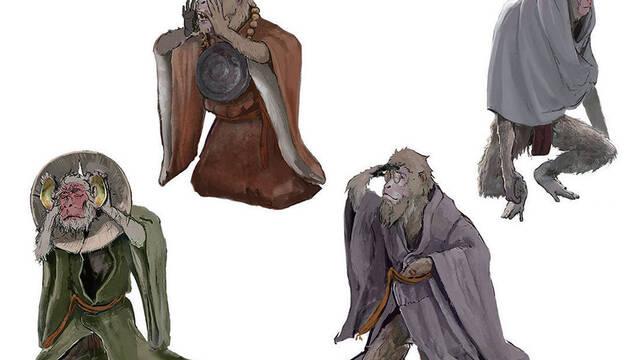 Sekiro - Ilustraciones - ssdt folding screen monkeys