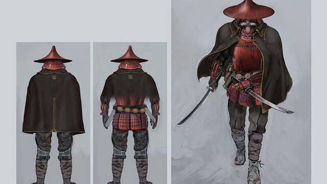 Sekiro - Ilustraciones - ssdt red guard dual kodachi