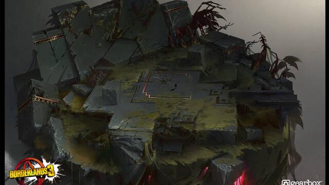 Borderlands 3 - Ilustraciones - luke h wetlands boss arena set dressing