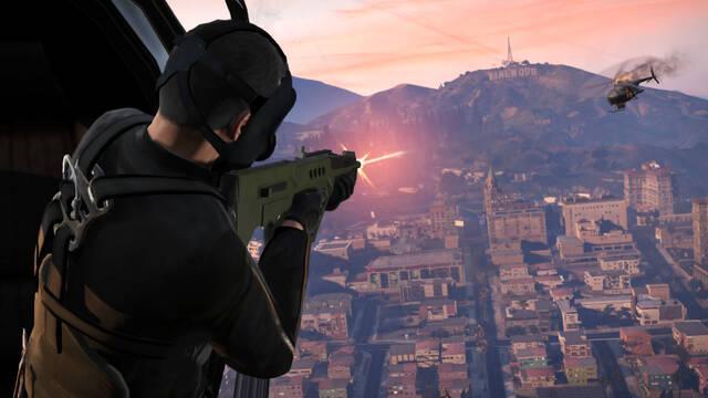 Escenarios de GTA V - Tiroteos en helicptero sobre Vinewood (Hollywood)