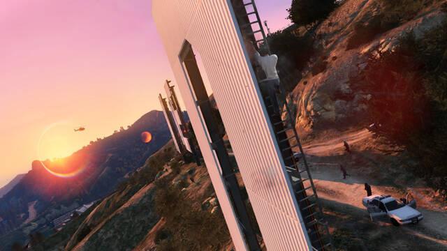 Escenarios de GTA V - Las letras de Vinewood (Hollywood) vistas desde cerca