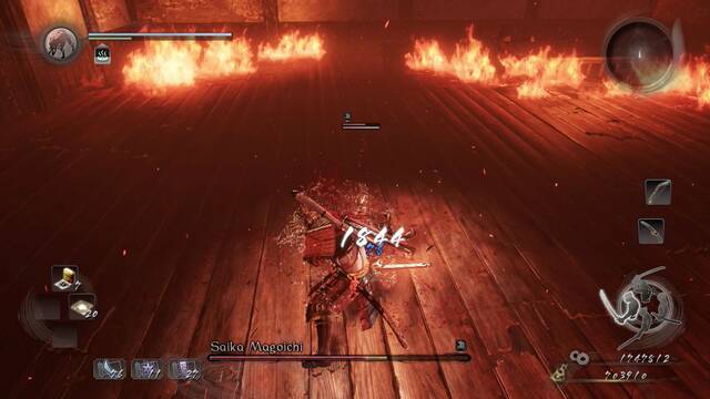 Nioh Llama inmortal Jefe Saika Magoichi - Rematar en el suelo