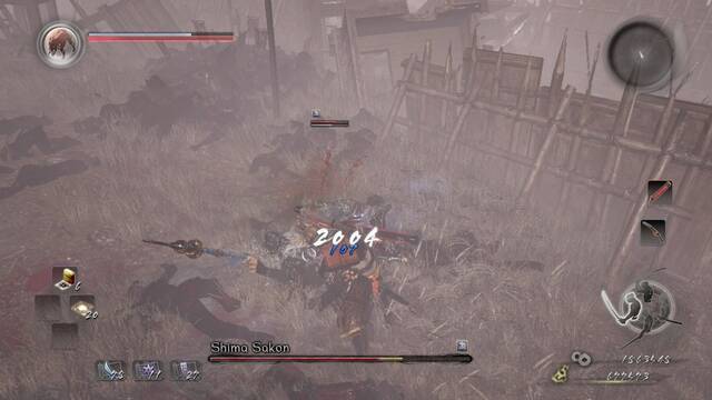Nioh Sekigahara Jefe Shima Sakon - Rematar en el suelo