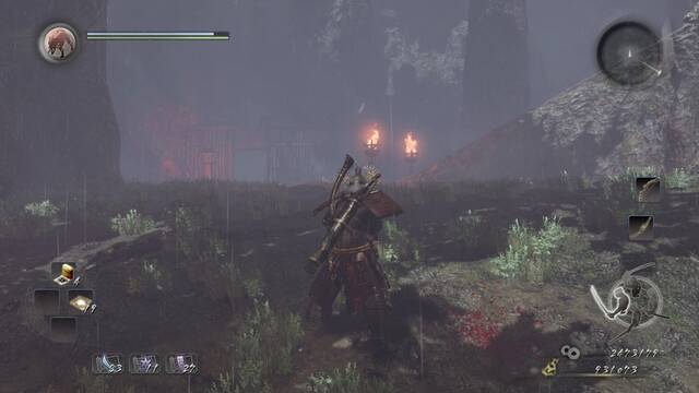 Nioh La profanación del monte sagrado - Escalera y cueva