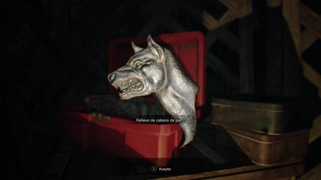 Resident Evil 7 DLC Hijas - Relieve de cabeza de perro