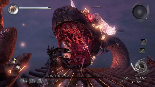 Nioh La aparición del rey demonio Jefe Yamato-no-Orochi - Ataque frontal