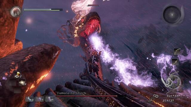 Nioh La aparición del rey demonio Jefe Yamato-no-Orochi - Llamarada