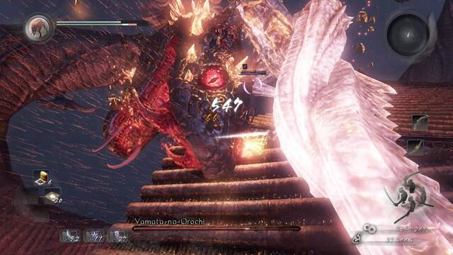 Nioh La aparición del rey demonio Jefe Yamato-no-Orochi - Cabeza aturdida