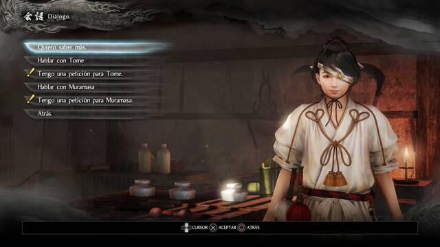 Nioh Truco del herrero - Opcin de peticin