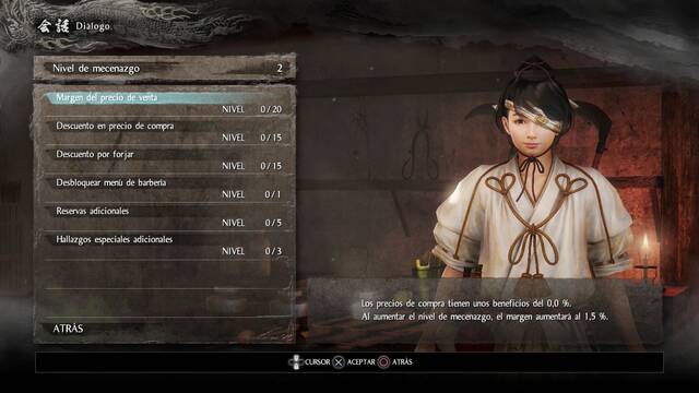 Nioh Truco del herrero - Nivel de mecenazgo