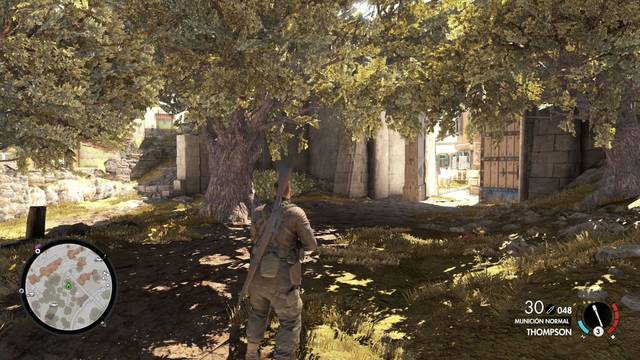 Sniper Elite 4 Aldea de Bitanti - Puerta de madera y sendero