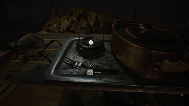 Resident Evil 7 El dormitorio - Hornillo y tenedor