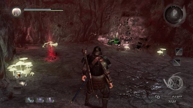 Nioh Una cueva funesta - Demonio, Tumba sangrienta 5 y pared