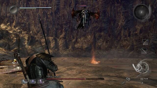 Nioh Entre las sombras Jefe: Hino-enma - Jefe volando