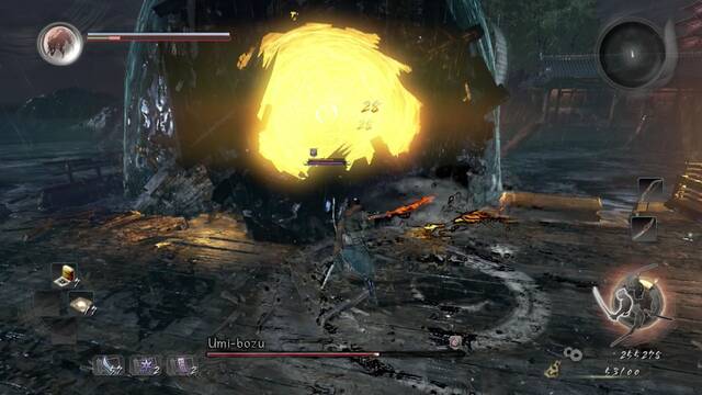 Nioh Resurgen los bramidos del mar Jefe Ume-bozu - Cargando el ataque del can