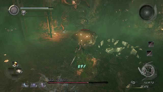 Nioh La mina de plata se resiente Jefe Gran Ciempis - Bulbo venenoso