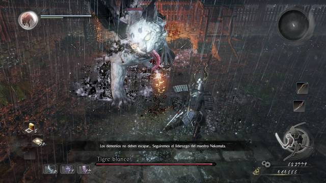 Nioh El demonio del monte Hiei Jefe Tigre Blanco - Combo con las garras