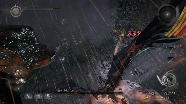 Nioh El demonio del monte Hiei Jefe Tigre Blanco - Agarre con la cola