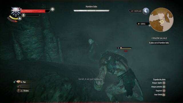 The Witcher 3: Wild Hunt - Corazn salvaje - Ataca al hombre lobo