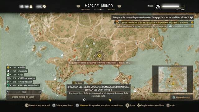 The Witcher 3: Wild Hunt - Diagramas superiores de la escuela del gato - La Espada de plata