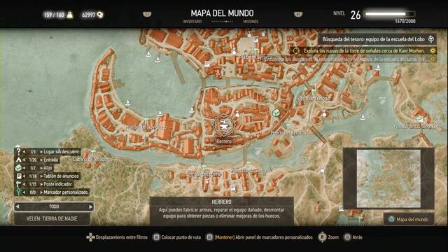 The Witcher 3: Wild Hunt - Armadura de Lobo 2 - Compra los mapas en Novigrado