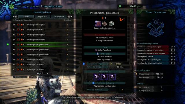 Monster Hunter World - Cómo subir a nivel 100 y ver el final secreto - Completa Investigaciones de curtidos