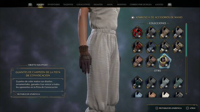 Hogwarts Legacy - Accesorios de mano (Coleccin) - Guantes de campeon de la pista de convocacion