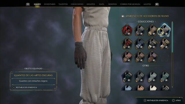 Hogwarts Legacy - Accesorios de mano (Coleccin) - Guantes de las Artes oscuras
