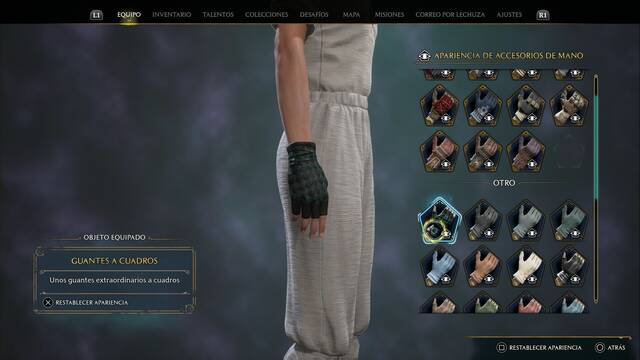 Hogwarts Legacy - Accesorios de mano (Piezas de equipo) - Guantes a cuadros