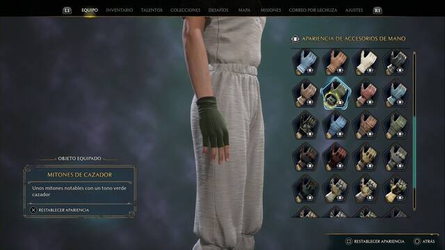 Hogwarts Legacy - Accesorios de mano (Piezas de equipo) - Mitones de cazador