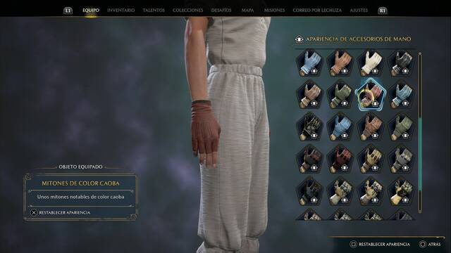 Hogwarts Legacy - Accesorios de mano (Piezas de equipo) - Mitones de color caoba