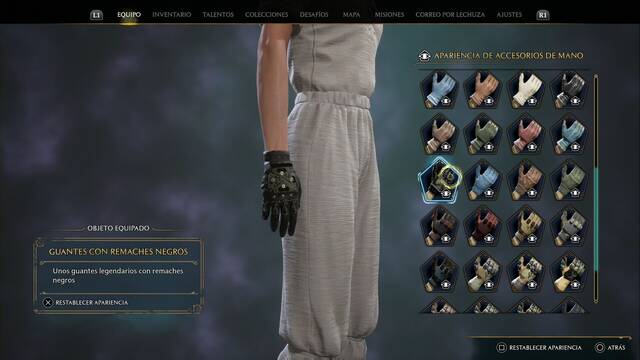 Hogwarts Legacy - Accesorios de mano (Piezas de equipo) - Guantes con remaches negros