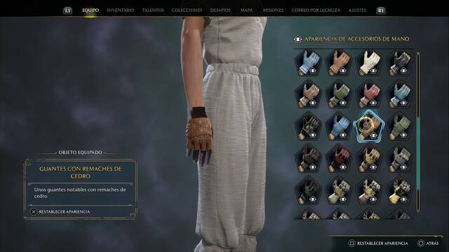 Hogwarts Legacy - Accesorios de mano (Piezas de equipo) - Guantes con remaches de cedro